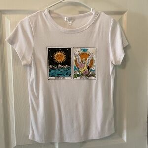 Orange Kiss Girls Large Graphic White T-Shirt